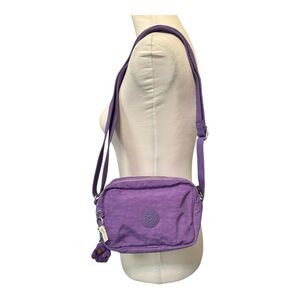 Kipling Purple Small Crossbody Bag Double Zip w Adjustable Strap HB6382